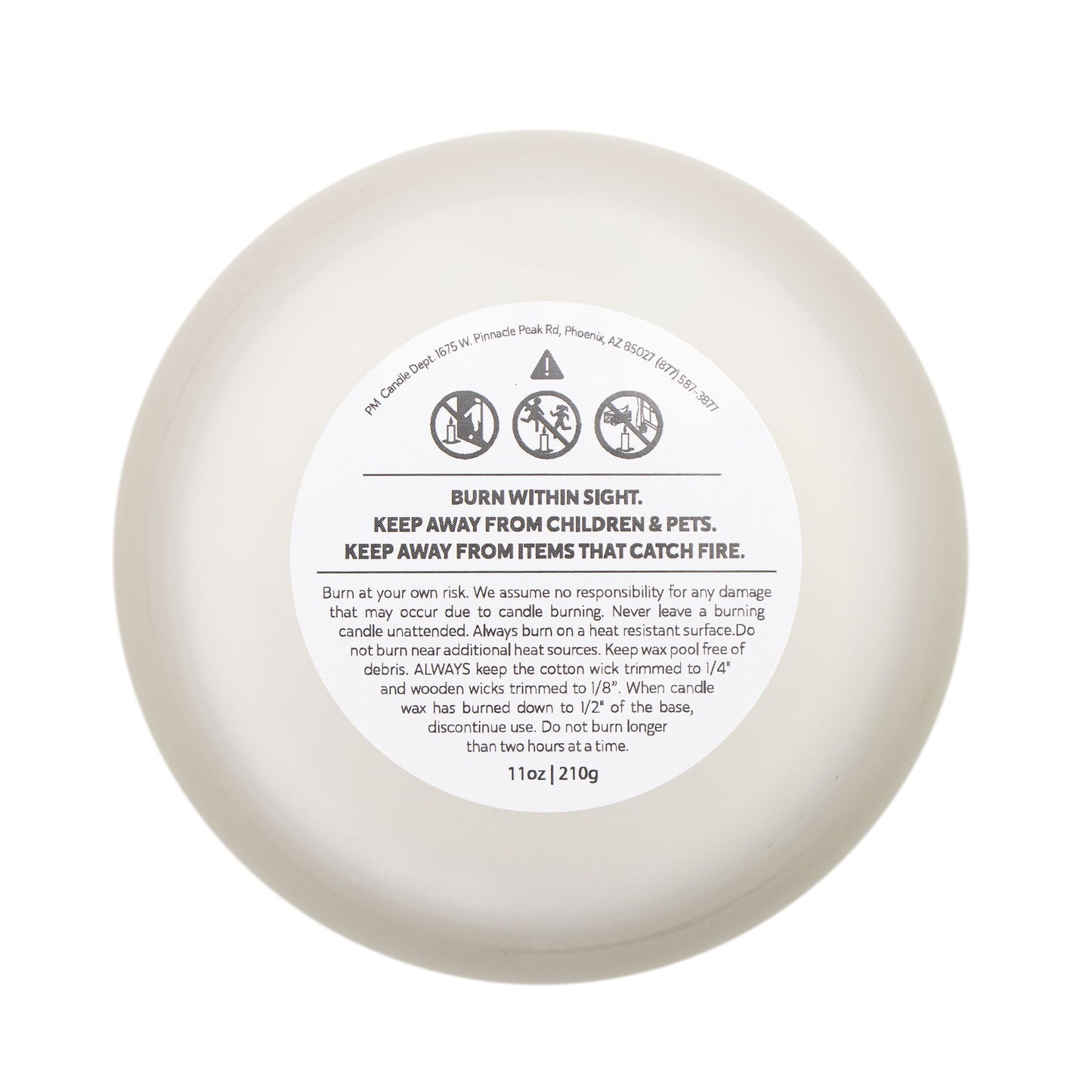 Frosted Glass Candle, 11oz White Light