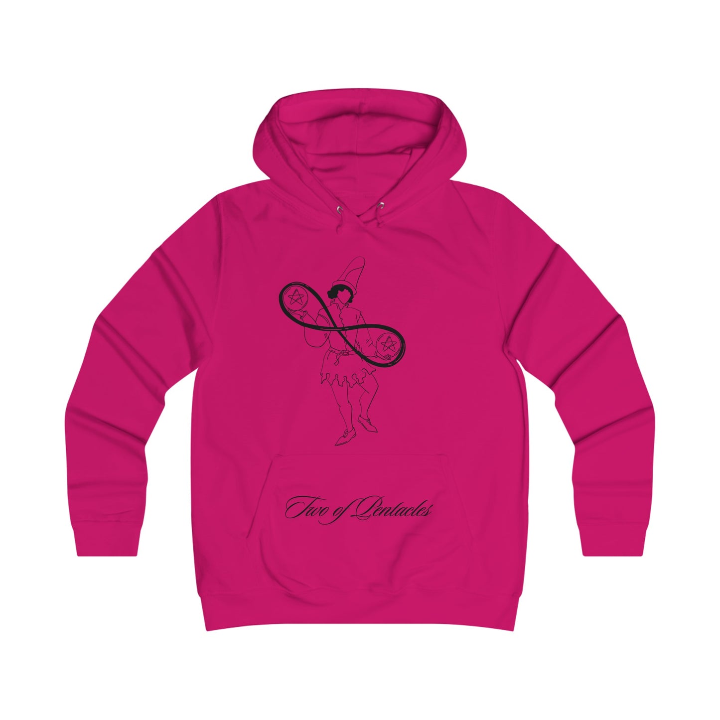 Girlie College Hoodie 'Two of Pentacles' Tarot