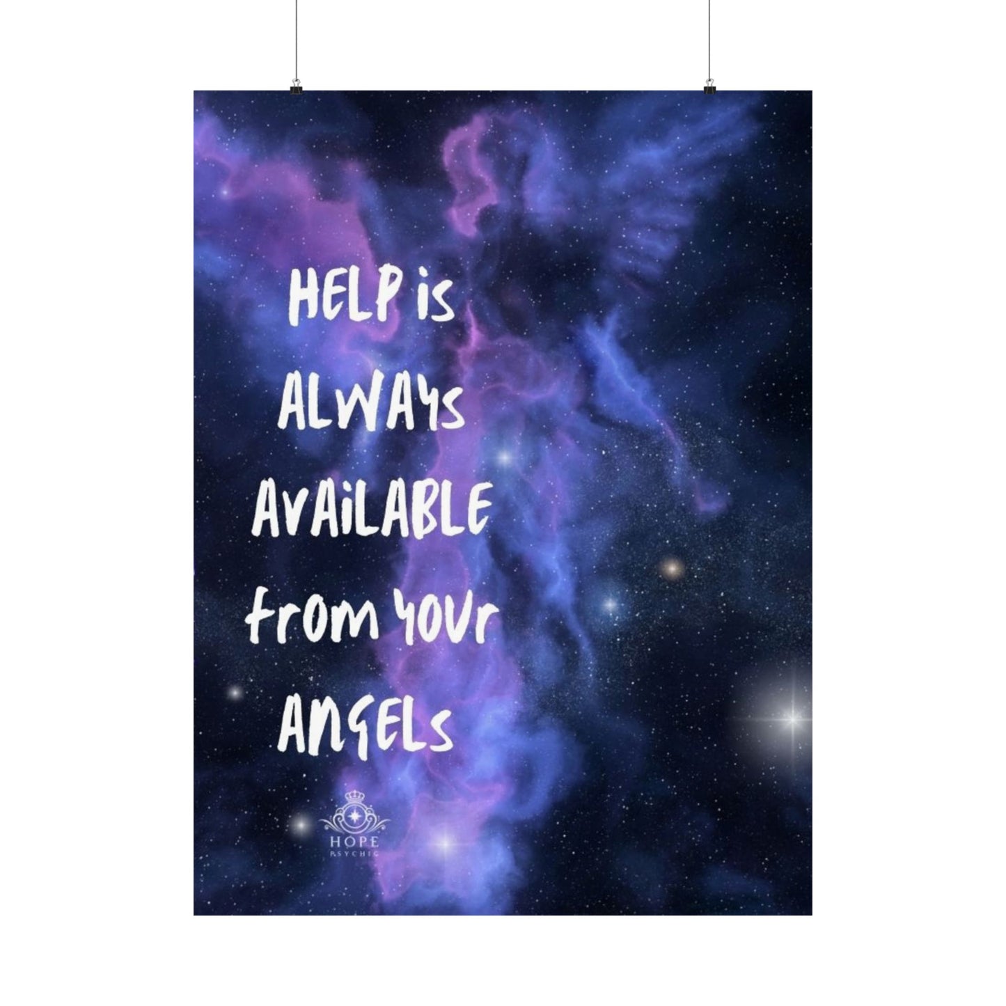 Matte Vertical Posters 'Help is always available from your angels'