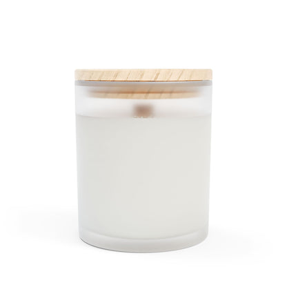 Frosted Glass Candle, 11oz White Light