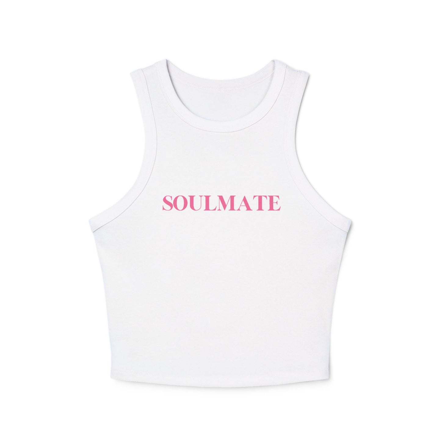 Women's Micro Rib Racer Tank Top Soulmate in Pink