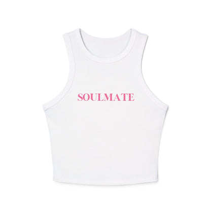 Women's Micro Rib Racer Tank Top Soulmate in Pink