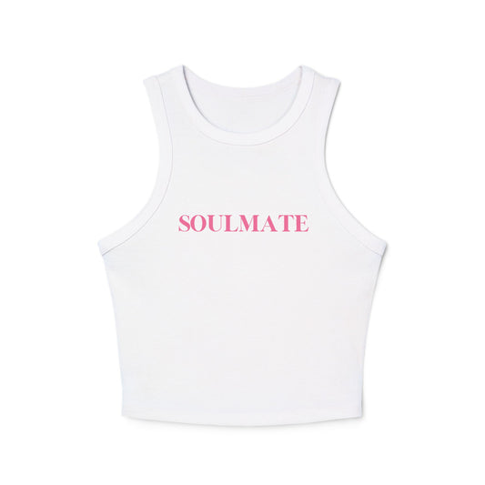 Women's Micro Rib Racer Tank Top Soulmate in Pink