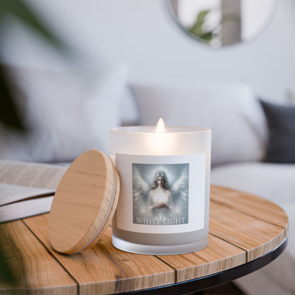 Frosted Glass Candle, 11oz White Light