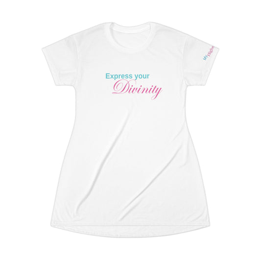 T-Shirt Dress (AOP) 'Express your Divinity' My Higher Self