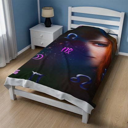 Velveteen Plush Blanket Astrology, HOPE PSYCHIC