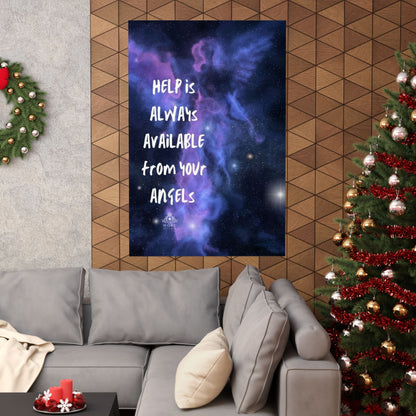 Matte Vertical Posters 'Help is always available from your angels'