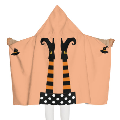 Youth Hooded Towel Halloween Witches legs and Hat