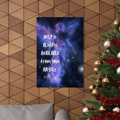 Matte Vertical Posters 'Help is always available from your angels'