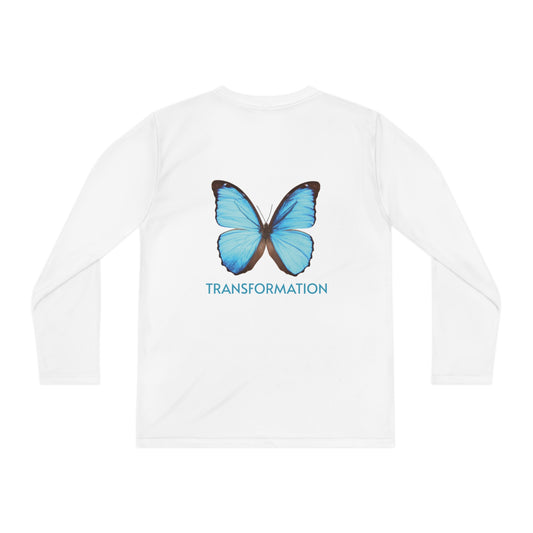 Youth Long Sleeve Competitor Tee Butterfly (Blue)