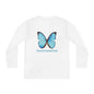 Youth Long Sleeve Competitor Tee Butterfly (Blue)
