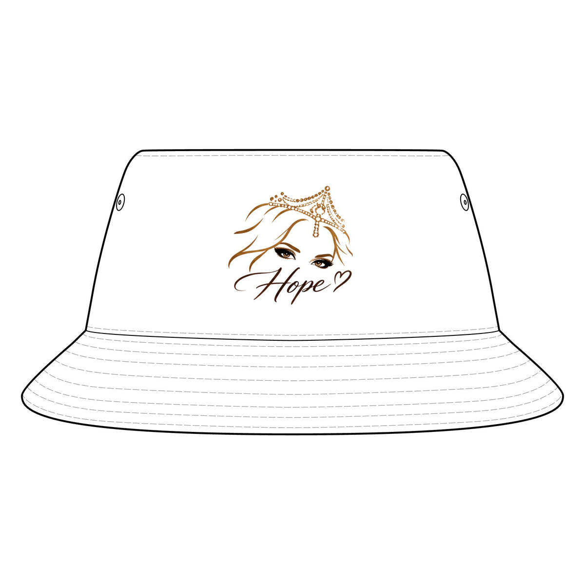 Hope Princess Bucket Hat — Embroidered Tiara Face Design