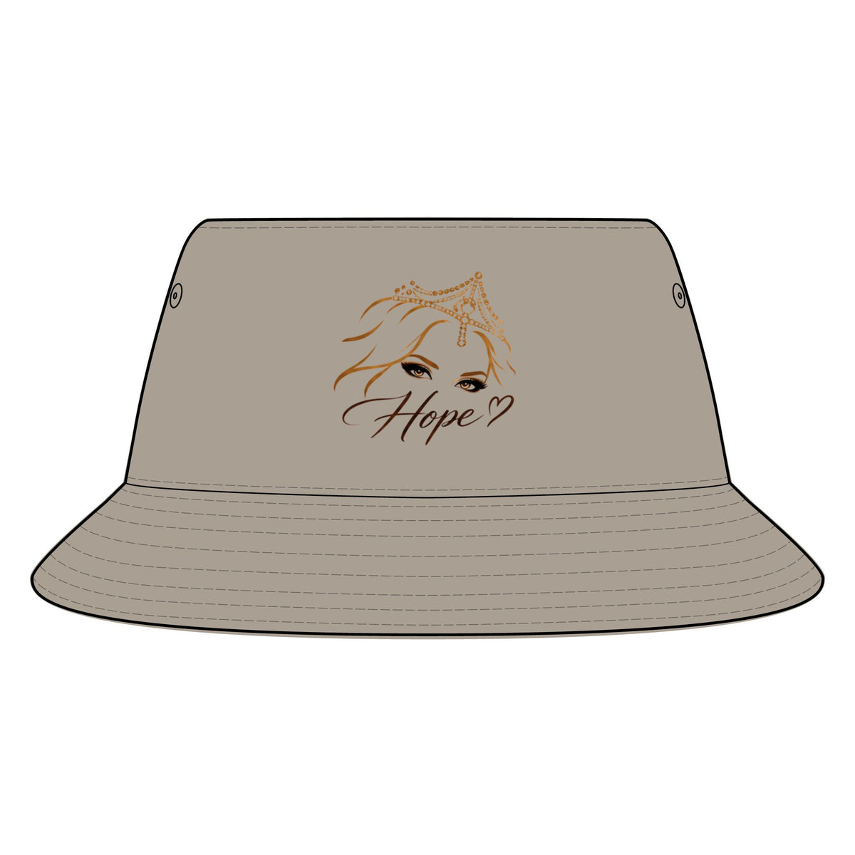 Hope Princess Bucket Hat — Embroidered Tiara Face Design
