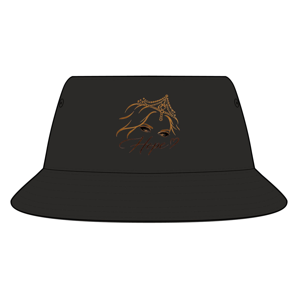 Hope Princess Bucket Hat — Embroidered Tiara Face Design