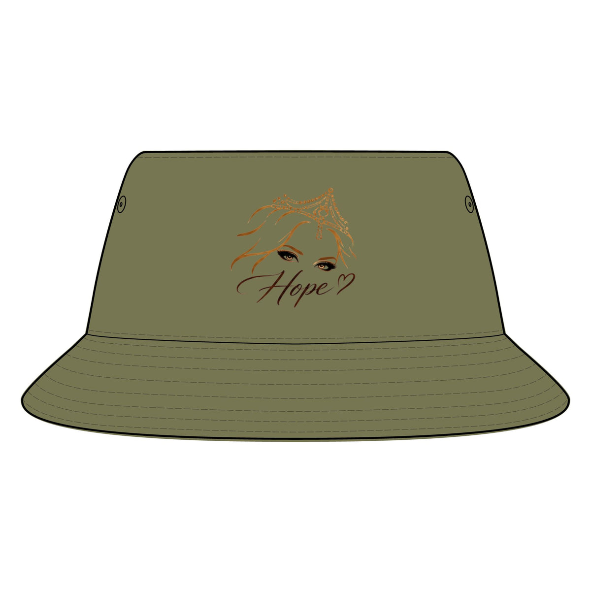 Hope Princess Bucket Hat — Embroidered Tiara Face Design