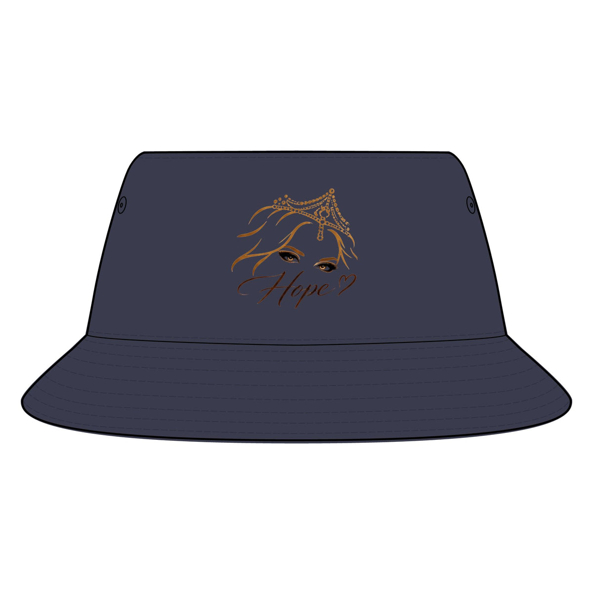 Hope Princess Bucket Hat — Embroidered Tiara Face Design
